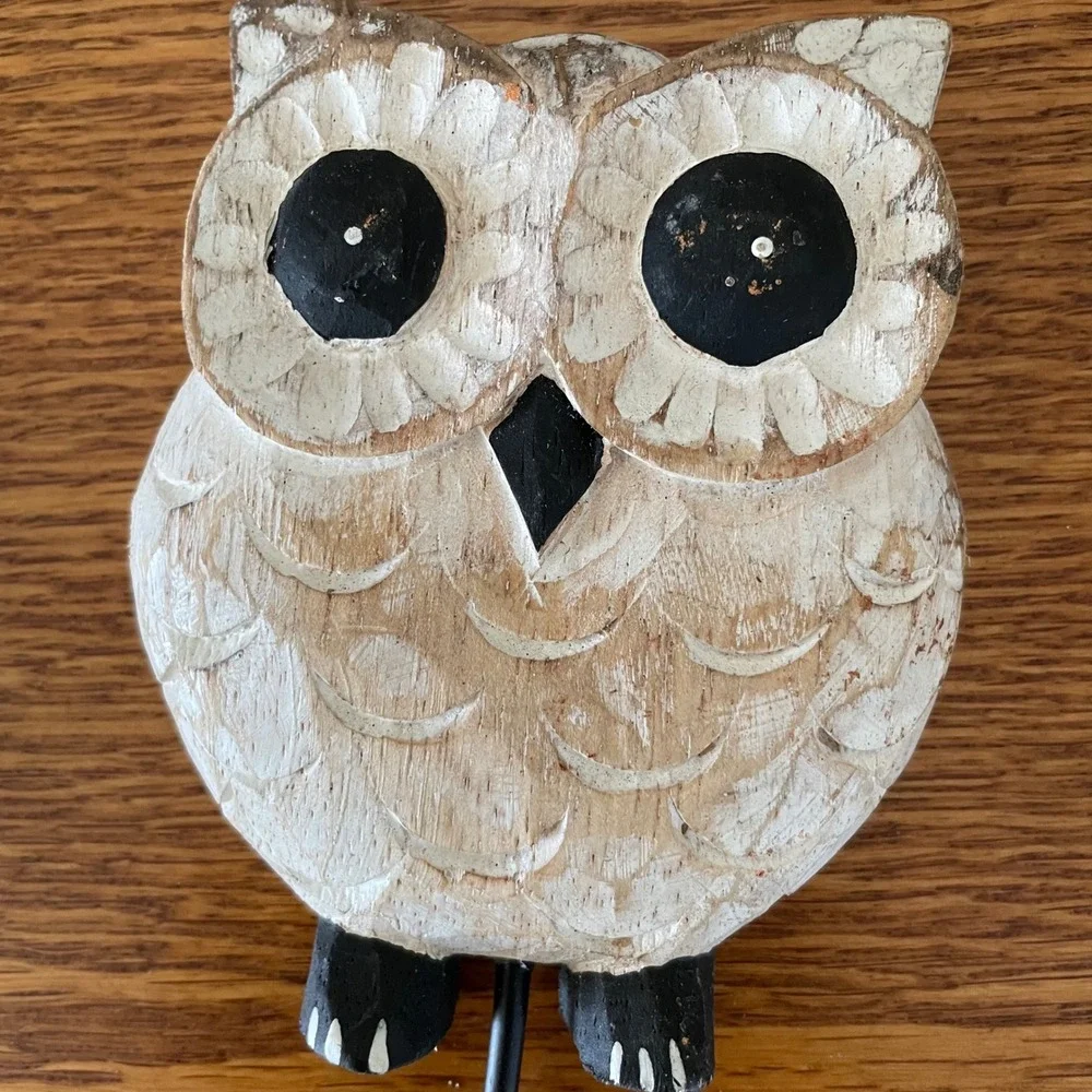 Wooden‎ Owl Shabby Chic Wall Hook Rustic Cottagecore Boho